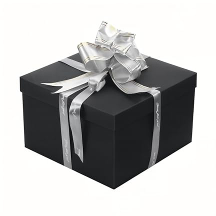 Tabanzhe 5-Layer DIY Explosion Gift Box 23x23x16cm,Creative Scrapbook Surprise Box with Ribbon and Tape,Handmade Memory Photo Album Boxes Gifts for Anniversary Birthday Wedding(Black)