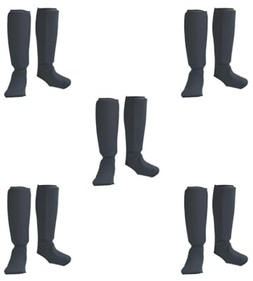 Juego de 5 espinilleras de Muay Thai para deportes Taekwondo Kickboxing M, color negro