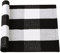 sourcing map Cotton Plaid Door Mat, Black & White Area Floor Rugs, Checkered Carpet for Indoor/Outdoor, Woven Washable Buffalo Mat, Retro Doormat Runner Rug for Front Porch/Kitchen 18x28