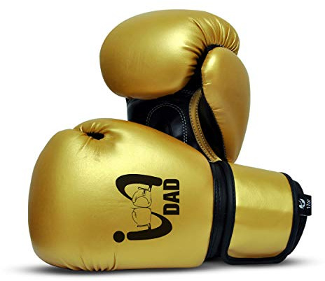 UFG I Boxing Dad - Kids Boxing Gloves MMA Boxing Muay Thai Bag Work (Gold, 4 Oz)