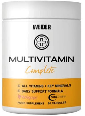 Weider - Multivitamin Complete - 13 Vitamine, Mineralstoffe und Pflanzenextrakte - Mit Vitamin D3, Vitamin C - Immunsystem stärken - 90 Kapseln
