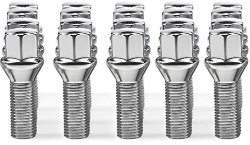 ZOFFI Radschrauben M14x1,5 Ersatz für VW Golf Passat CC für Audi A4 A6, 20 Stück Kegel 60° Kegelbund SW17 Schaftlänge 28mm