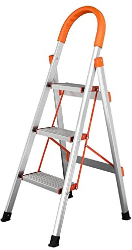 TREPPE Escalera Aluminio Plegable Tijera 3 Peldaños Domestica