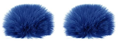 PATIKIL Pellicciotto Microfono Parabrezza 7mm x 60mm Mic Copertura Parabrezza per Interno Esterno Microfono Scuro Blu 2pz