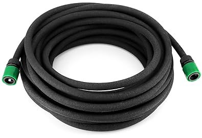 QWORK® Tuyau microporeux, Tuyau arrosage poreux, Tuyau Goutte à Goutte, 15m, Noir, pour l'irrigation du Jardin