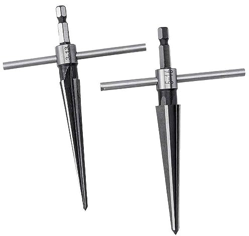 Bestgle 2 Pezzi Alesatori Conico, Alesatore per Fori Conici in Metallo Alesatore con Impugnatura a T Foro per Perno a Ponte Portatile per Foratura con Impugnatura per Fori Conici Sulla Parte