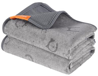 Feandrea Hundedecke, 2er Set, Wiederverwendbare Hundematte, 122 x 91 cm, XL, wasserdicht, auslaufsicher, rutschfest, saugfähig für Hunde, Katzen, Kaninchen, Taubengrau PTD003G01