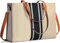 Laptop Tote Bag for Women 15.6 Inch Canvas Laptop Handbag Computer Work Bag Large Business Briefcase Shoulder Bag for Women Black