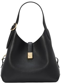 kate spade new york Women's Deco Pebbled Leather Medium Crossbody Tote, Black, One Size