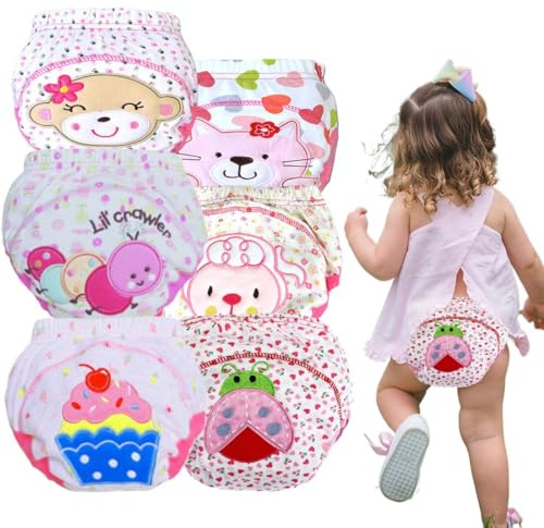 6 pcs Breathable Baby Training Pants Toddler Training Underwear Potty Training Underwear, 0-1 years old
