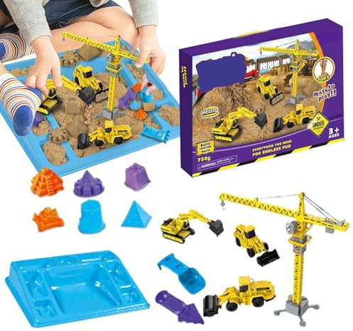 Générique Kit di costruzione di sabbia per cantiere | Camion Ingegneria Spaziale | Gioco da spiaggia all'aperto, per età prescolare Regalo Festa Compleanno Sala Giochi Interni Esterni