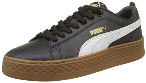 PUMA Women's Puma Smash Platform L Sneaker, Puma Black-Puma White, 6 UK