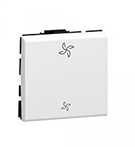 Legrand 077027L Commande de VMC Mosaic Directe de Ventilation Mécanique Contrôlée, 10AX, 250V, Blanc Antimicrobien