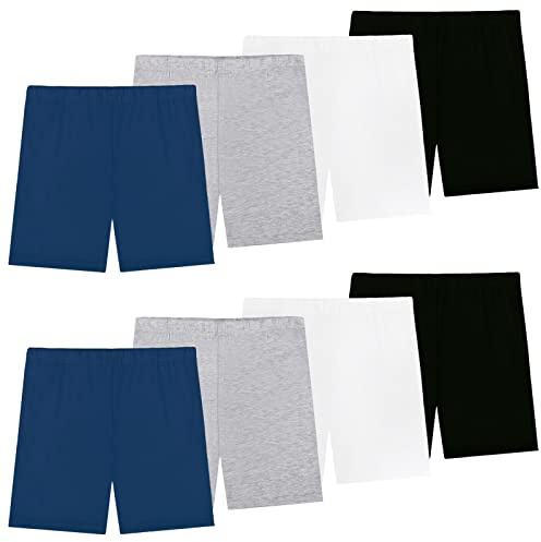 KEREDA 8 Pack Girls Cycling Shorts Kids Dance PE Shorts