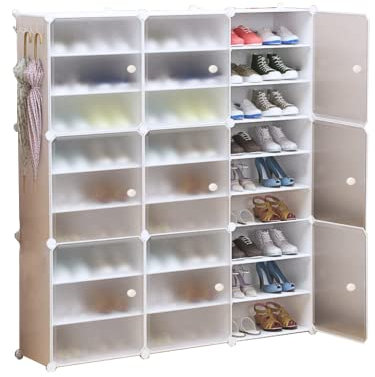 XOKOTAKI Zapatero Modular, Armario Organizador de Calzado para Entrada, Estante Zapatero para Recibidor. Estantería de Zapatillas. Almacenamiento para Hogar, Pasillo, Dormitorio. 54 Pares de Zapatos