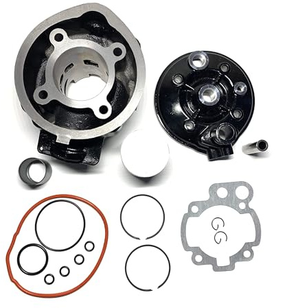 Mota Kit Nero 75cc Ghisa MINARELLI AM6 Cilindro Testa Top Racing per 50 in Scatola 1 mono segmento 49MM compatibile con yamaha