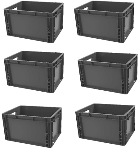 25 Litre Recycled Euro Plastic Stacking Container - Pack of 6
