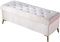 Brandschutz-Falthocker mit Stauraum, gepolsterter Stauraum-Ottomane, Eingangsbank mit Metallbeinen, 89,9 cm (Farbe: Beige)
