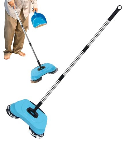Teksome Barredora de piso para alfombras, escoba no eléctrica