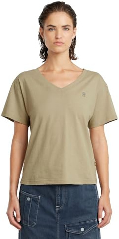 G-STAR Open V Relaxed T Wmn T-Shirt, Beige (Light Toggee D26067-d601-c626), S Donna