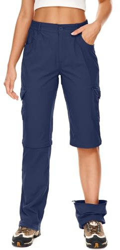Faysfad Women's Convertible Walking Trousers, Quick Dry Zip-Off Cargo Pants | Lightweight breathable stretch upf 50+ protection,water resistance,semi-elastic waist and 6 pockets for safari hiking Camping