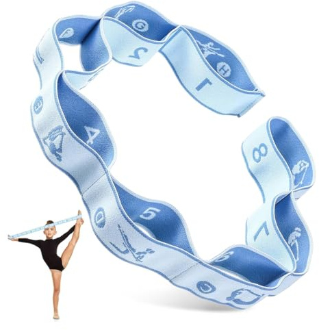 OUDQFCJ Bande di resistenza, bande elastiche, alta elasticità 8 anelli, facile da trasportare, ottimo per lo yoga caldo, pilates, allenamento, danza, stretching, bande ad anello, ginnastica