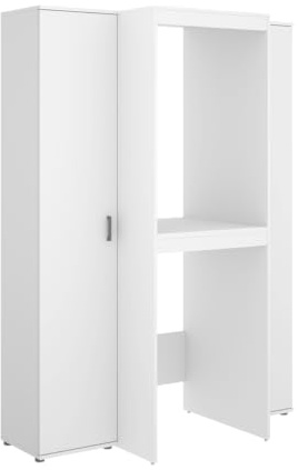 DEKIT - Conjunto DE Armario con 1 Puerta Y Mueble Alto para Lavadora Y Secadora con ALMACENAJE 190x141,3x62cm