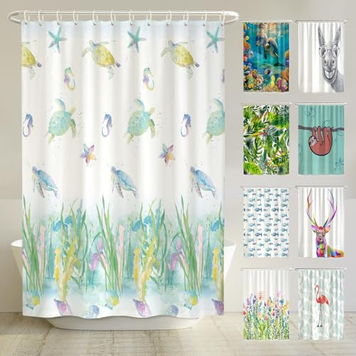 arteneur® - Ozean - Anti-Schimmel Duschvorhang 180x200 - Recycelt mit Öko-Tex Standard 100 - Beschwerter Saum, Blickdicht, Wasserdicht, Waschbar, 12 Ringe & E-Book