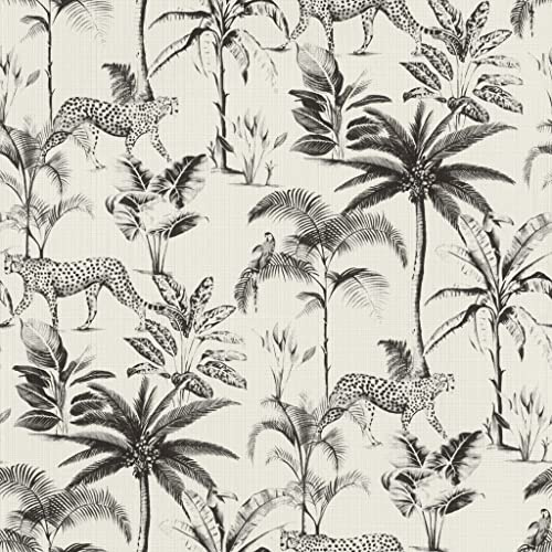 Rasch Wallpaper 409017 Exotic Cheetah White and Black