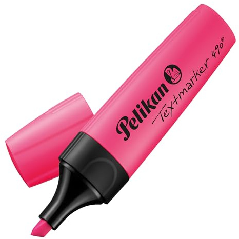 Pelikan Textmarker 490, 1 x Neon-Rosa, 1 Stück, mit Keilspitze