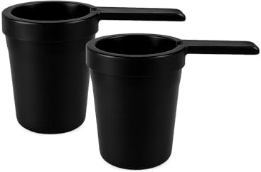 Cotton Fly Cup-Style Cigar Ashtray for Car, RV, Boat & Golf Cart, Portable Black Ashtray with Lid, 2-Pack