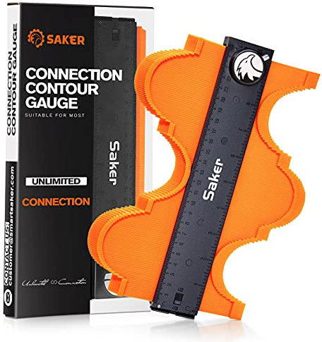 Saker Medidor de contorno de conexión con bloqueo de 10 pulgadas, herramienta imprescindible para manitas de bricolaje