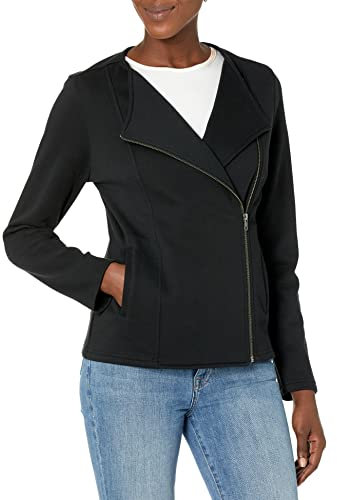 The Drop Damen Langärmelige Strick-Bikerjacke von @caralynmirand, Schwarz, XL