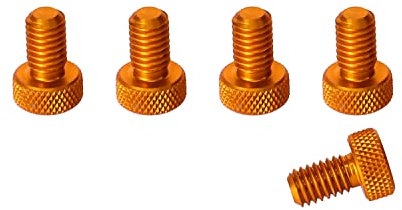 PrecisionGeek Tornillos moleteados de aluminio, M3 x 10 mm, color naranja (5 unidades)