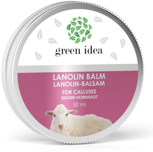 Green idea – Hornhaut Creme Balsam mit Lanolin, Bienenwachs, Sanddorn, Calendula und Menthol - Fußbalsam - Schrundensalbe Füße - Fusspflege - 50 ml