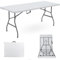 ACCURATE 6Ft Heavy Duty Folding Table, Premium Quality Camping Table for Outdoor & Indoor Use for BBQ| Picnic| Garden| Office Party| Camping Activity-WHITE (180X74cm) (6FT)