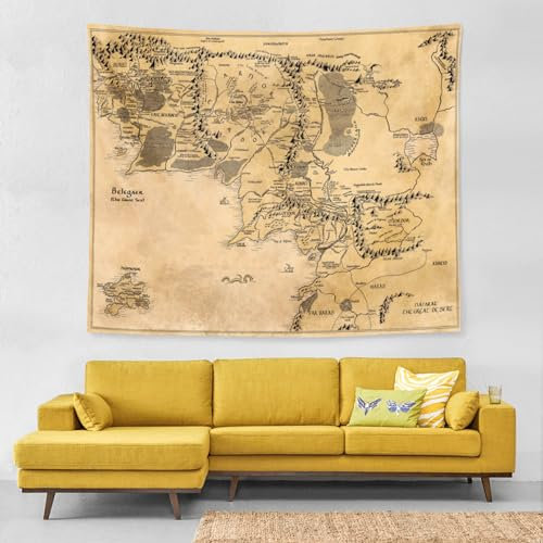 IMZEUSYEP Arazzo vintage con mappa della terra in stile retrò, da appendere alla parete, decorazione da parete, resistente, stampa 3D, per dormitorio, soggiorno, camera da letto, 127 x 152 cm