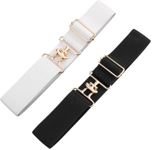PEUTIER 2pz 3,81cm Cintura Equestre Elastica, Attrezzatura da Equitazione con Fibbia a Cinghia Equestrian Belt Comoda Cintura in Vita Cinture da Equitazione Inglese per Donne Sport Equestri a Cavallo