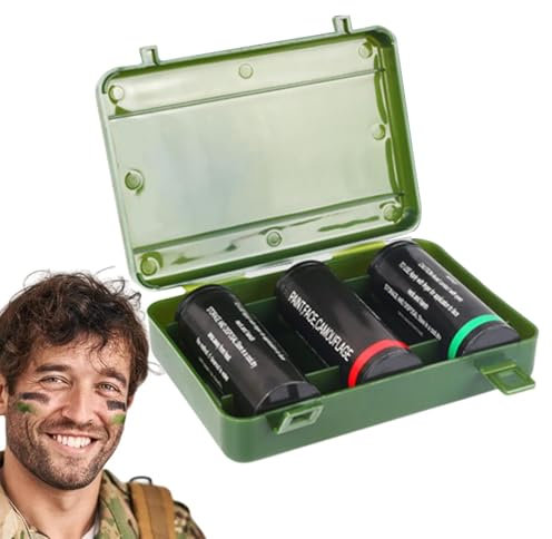 Peinture pour le visage camouflage,Peinture camouflage | Peinture de visage de camouflage de chasse,Bâton de peinture pour le visage de chasse 3 couleurs, peinture de maquillage pour le corps