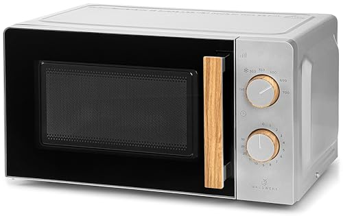 WALDWERK Mikrowelle 20L, 700 Watt - einfache Bedienung mit Drehknöpfen und edles Design