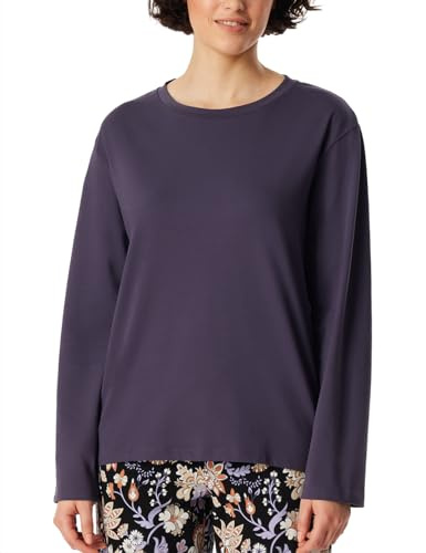 Schiesser Damsovskjorta, långärmad bomullsblandning + relax pyjamasöverdel, Indigo_182103, 36