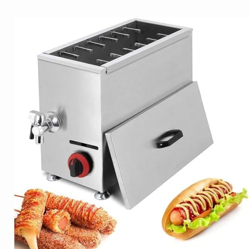 Ost Hot Dog-maskin, 21 liter kommersiell fritös för fritering av korv, snackbar, restaurang, hem, med exakt termostat, varmkorvsfritös, ostpinnar