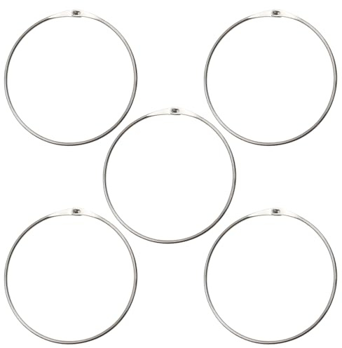CATELL 5 Piezas Llaveros Grandes de 150 mm, Anilla Grande Llavero Versátil de Liberación Rápida Anilla para Llaves Grande Llaves Cinturones Álbum de Recortes Bolsa Ropa Corbatas Cortina de Ducha