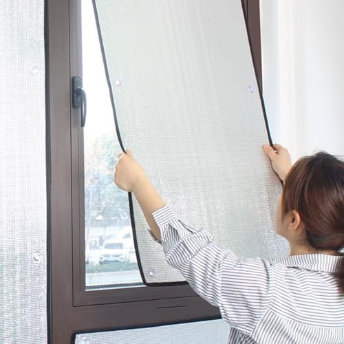 Pellicola Isolante in Foglio di Alluminio,Pellicola per Vetri Finestre Opaca Oscurante,Pellicola Riflettente Privacy,Pellicola Protezione Solare per finestre,con Ventosa,Anti UV(40x70 cm)