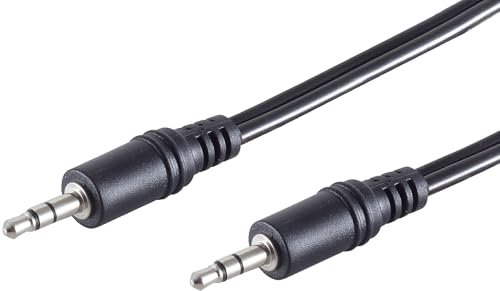 1aTTack.de 1 cavo jack stereo da 2,5 m, nero da 3,5 mm, connettore audio di alta qualità, connettori placcati in nichel, perfetto per altoparlanti e HiFi