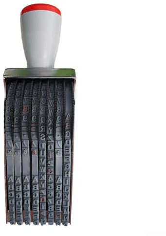 Justerbar datumstämpel med roterbart bälte för produktionsdatum, satsnummer och alfanumerisk kodning på flermaterial, manuellt präglingsverktyg, grå (1 8-bit)