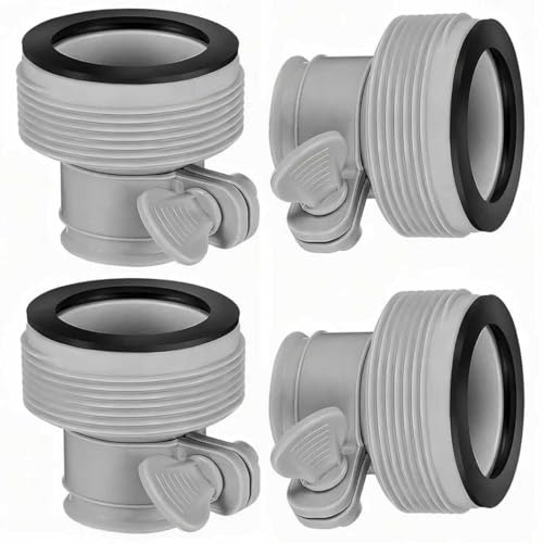 Lysjoy Adaptador Manguera Piscina, Adaptador de Manguera Tipo B, Conector Manguera de Piscina, Conector de Manguera de Piscina B, Accesorios Piscina para Interfaces de 1,5 Pulgadas (4 Piezas)