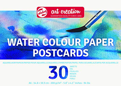 Talens Art Creation - Blocco di carta per cartoline acquerellate A6 10,5x14,8 cm - 200g 30 fogli - Rilegato a colla - Qualità per artisti