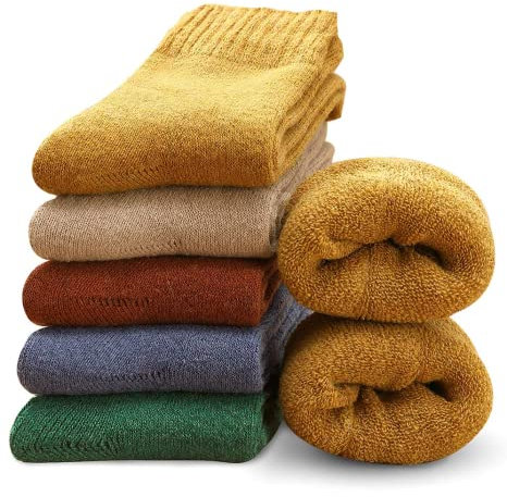 MOSOTECH Chaussettes Chaude Femme, Thermiques Chaussette Hiver, Épaisses Douces, Couleur Vive, Le Cadeau de Noël pour Femme, Taille 35-42