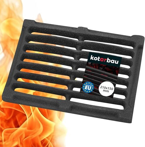 KOTARBAU Kaminrost 21,5 x 15,5 cm Kaminofen Tafelrost Ascherost Rost Ofengitter Kamin Ersatzteile Zubehör Gussrost Ofenrost Grillkamin Eckig Eckrost